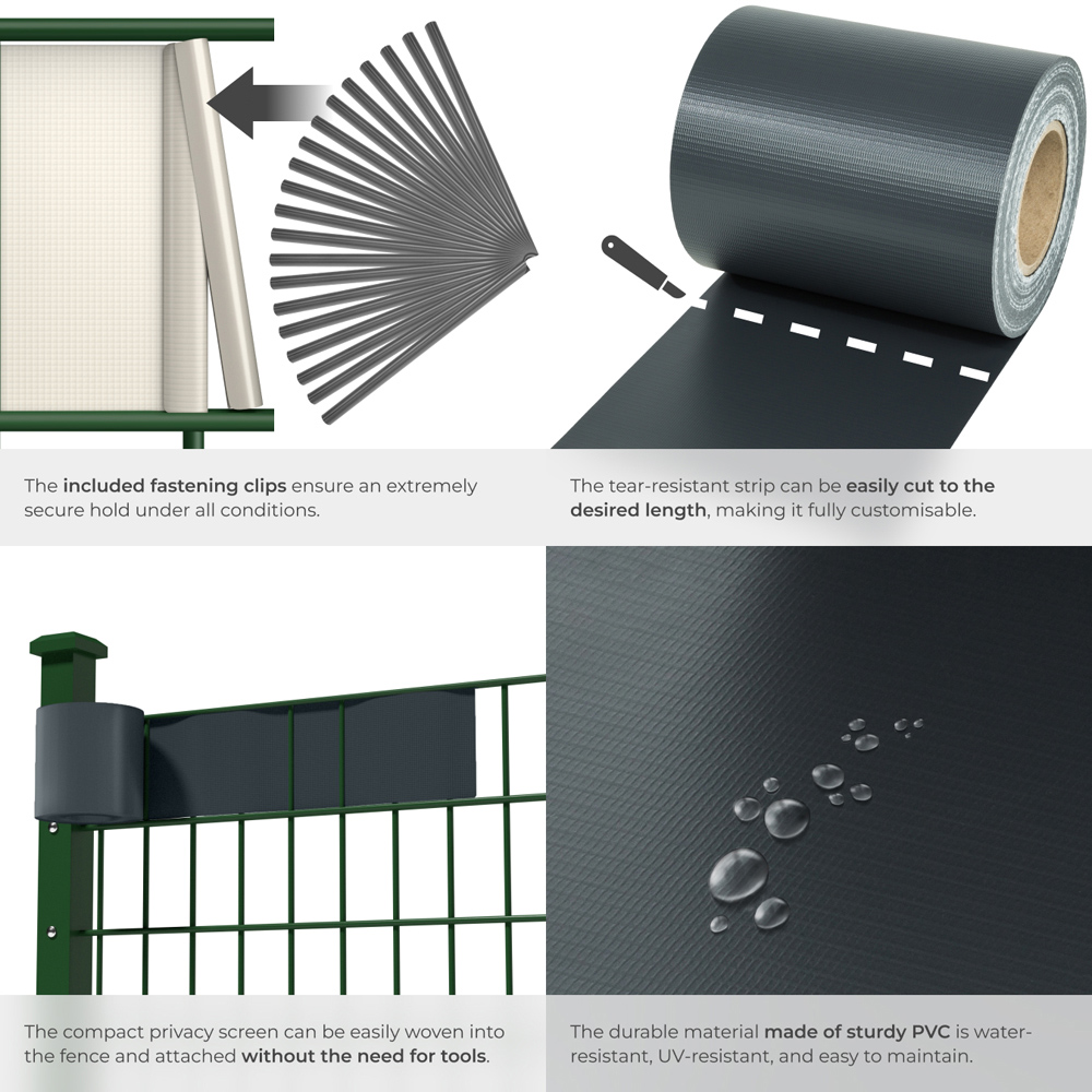 tectake Anthracite Privacy Film Double-Sided Print 3500cm Image 5