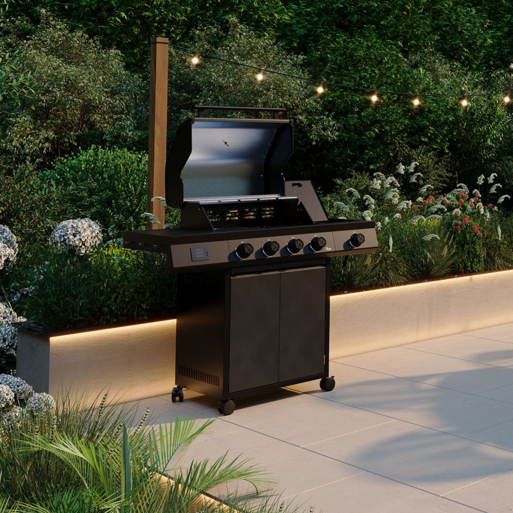 Ottimo Pro 380 4 Burner Matt Grey Gas BBQ with Side Burner and Storage Cabinet Image 8