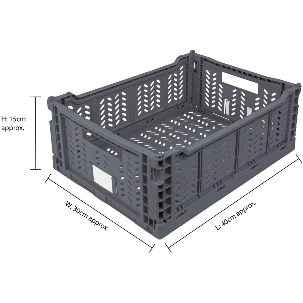 JVL Stackit Grey Foldable Storage Crate 14.5L Image 9