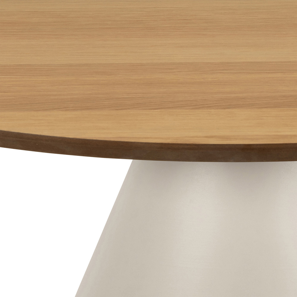 Florence Soli Oak and Grey Round Coffee Table 85x 40cm Image 4