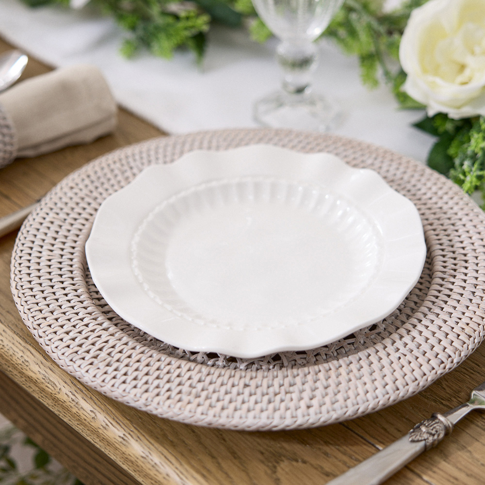Dibor Rippled Effect White 4 Piece Side Plate Set Image 3