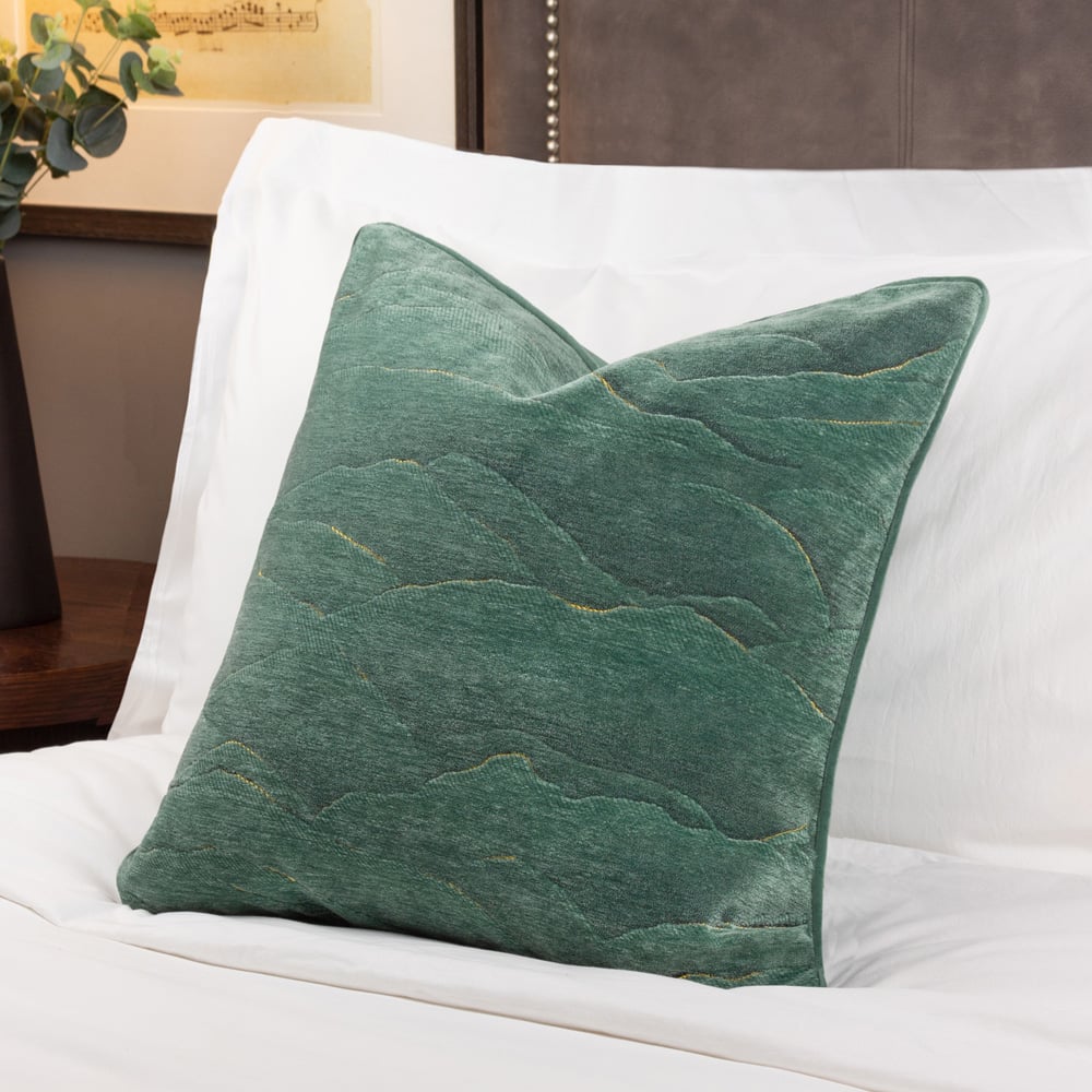 Paoletti Stratus Jade Jacquard Cushion Image 2