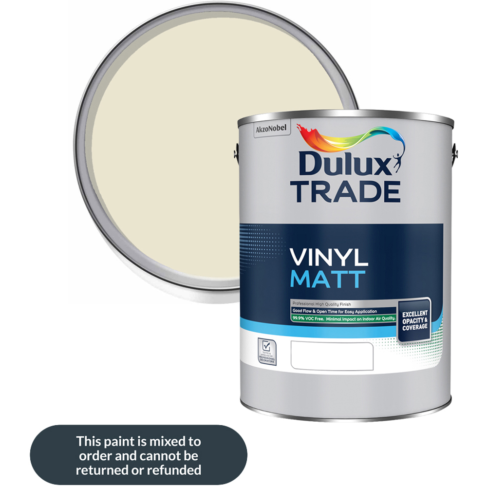 Dulux Trade RAL 1013 Walls and Ceilings Vinyl Matt Paint 5L Image 1