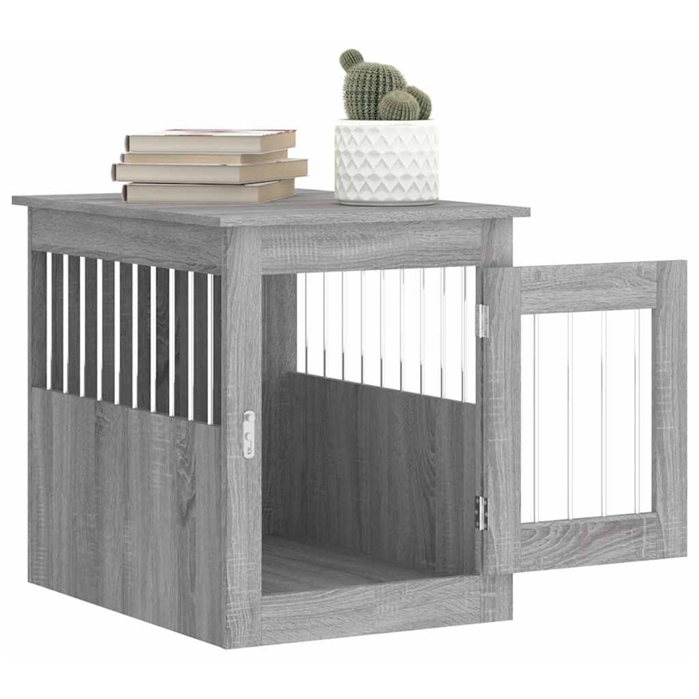 vidaXL Grey Sonoma Engineered Wood Dog Crate Furniture 65 x 55 x 75cm Image 5