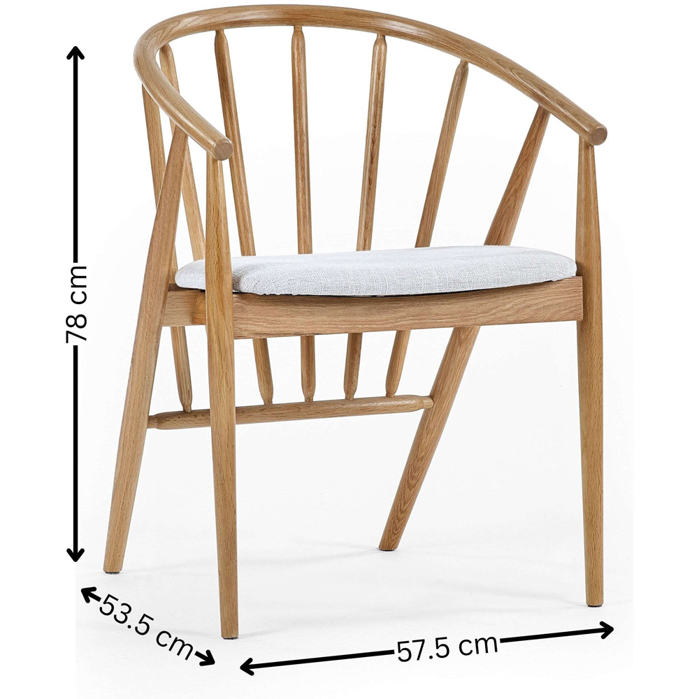 Julian Bowen Rory Oak Curved Back Dining Chair Image 9