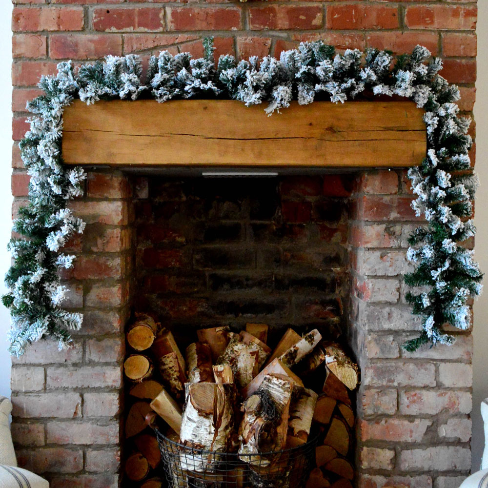 Premier Snow Flocked Pine Christmas Garland with Glitter Finish 270cm Image 2