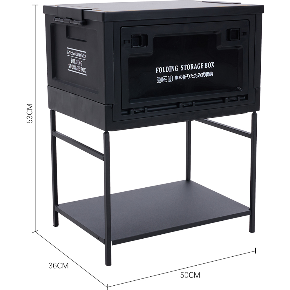 Living and Home Black Outdoor Foldable Camping Storage Box with Base 36 x 50cm Image 8