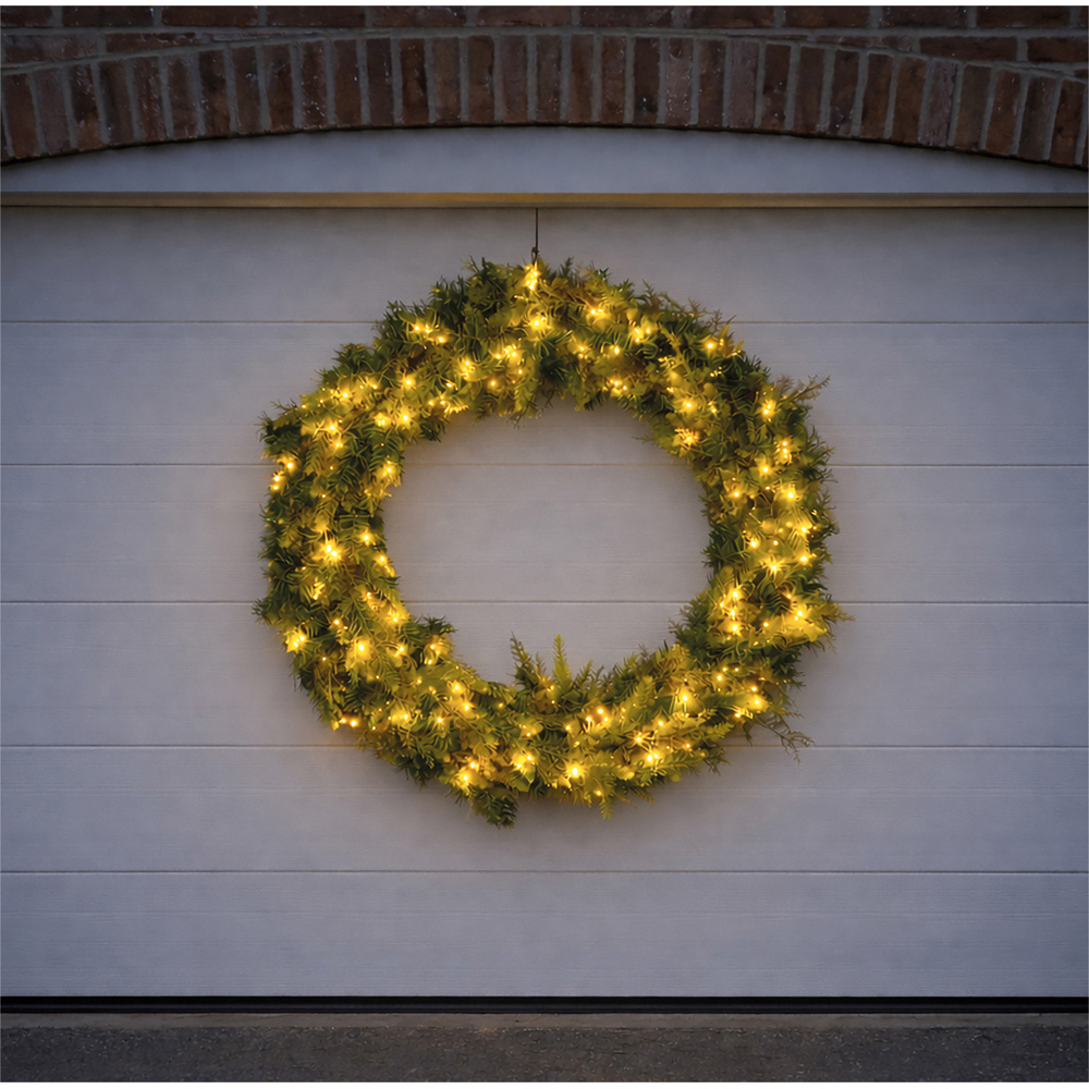 Xmas Haus 200 Warm White LED Christmas Wreath 94cm Image 2