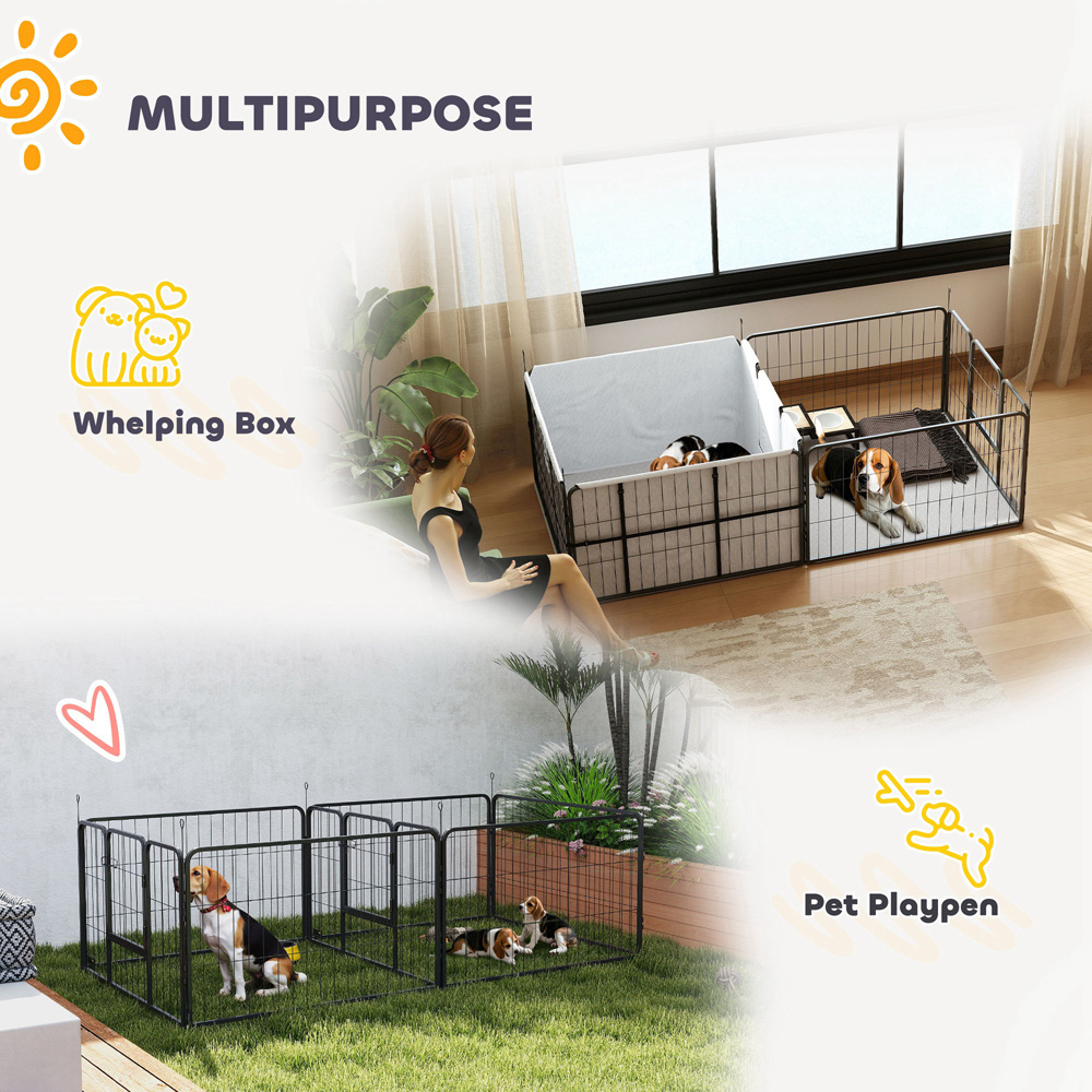 PawHut 7 Panel Whelping Box for Dogs Image 4