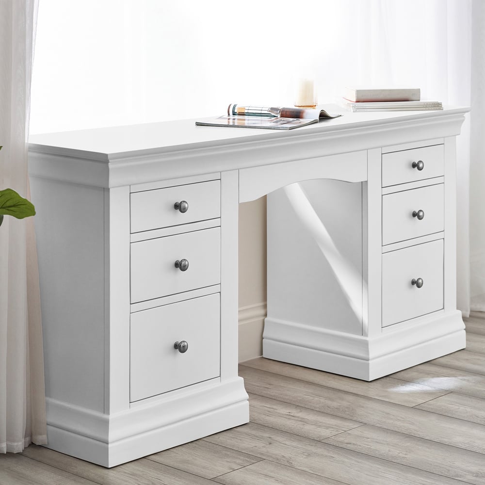 Julian Bowen Clermont Surf White Dressing Table Image 1