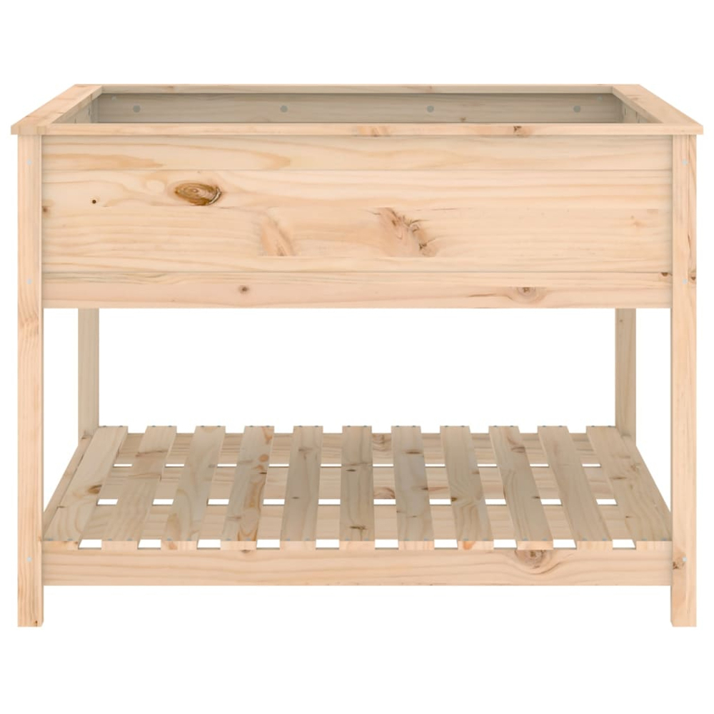 vidaXL Brown Pine Wood Raised Garden Bed 81 x 111.5 x 111.5cm Image 5