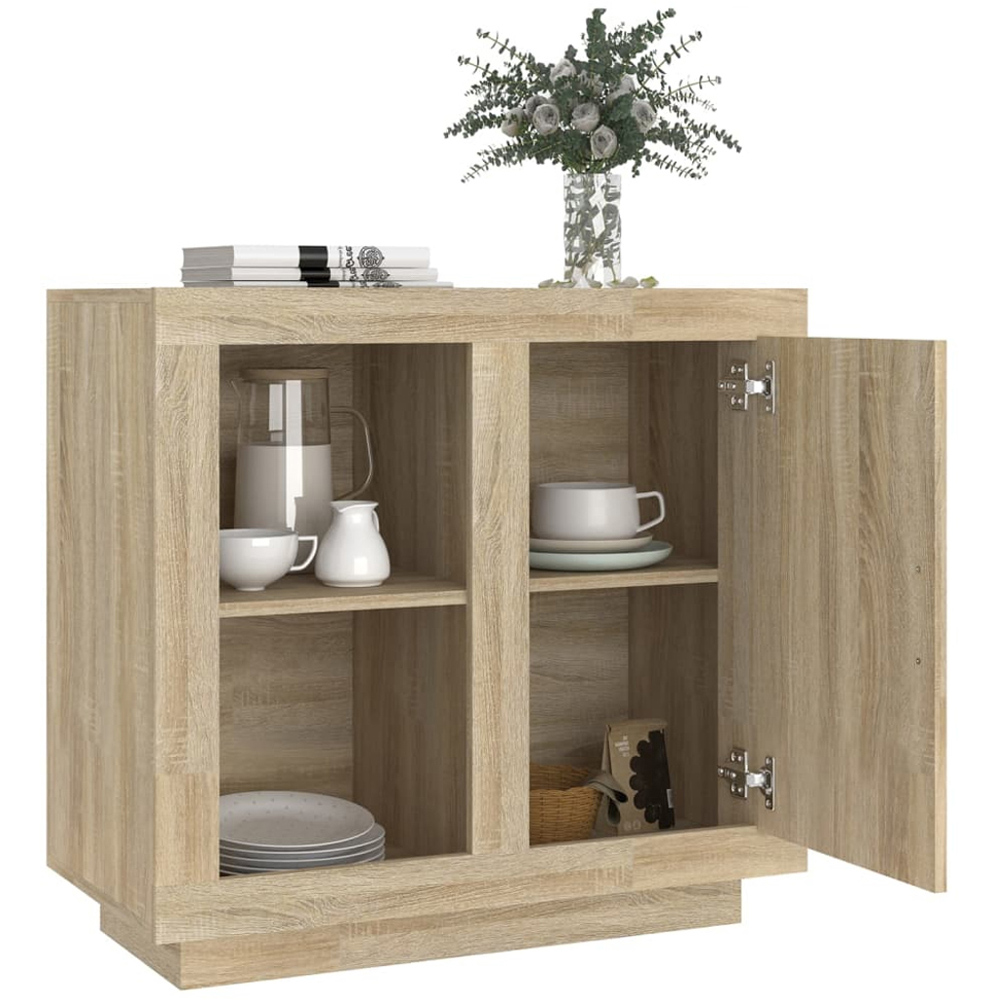 vidaXL Single Door 2 Shelf Sonoma Oak Sideboard Image 3