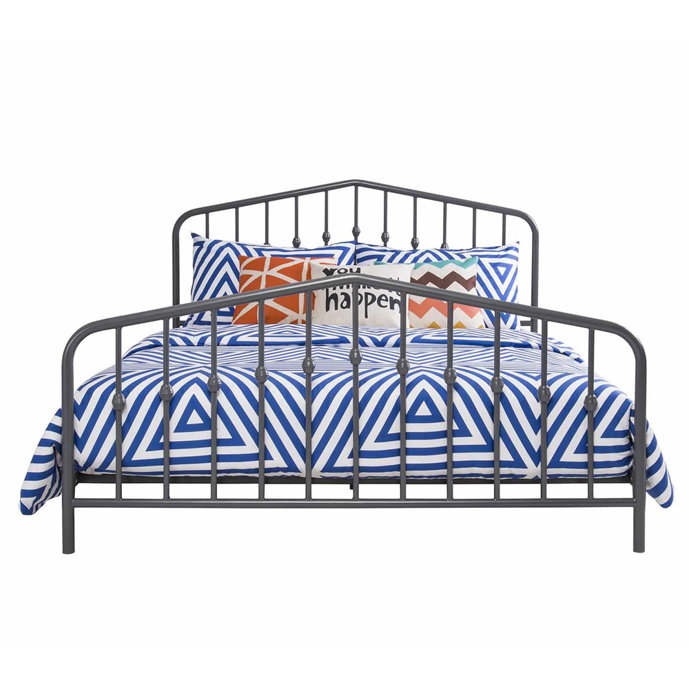Novogratz Bushwick King Size Grey Metal Bed Frame Image 3