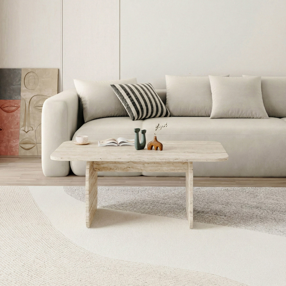Decortie Pietra Travertine Coffee Table Image 4