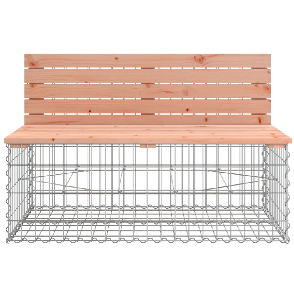 vidaXL Natural Solid Douglas Wood Gabion Design Garden Bench 103 x 70 x 65cm Image 2