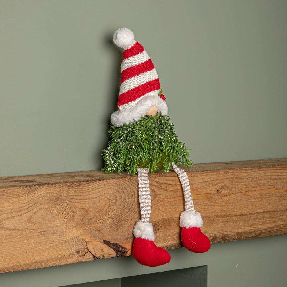Samuel Alexander Red and White Striped Hat Sitting Gonk Christmas Decoration 48cm Image 2