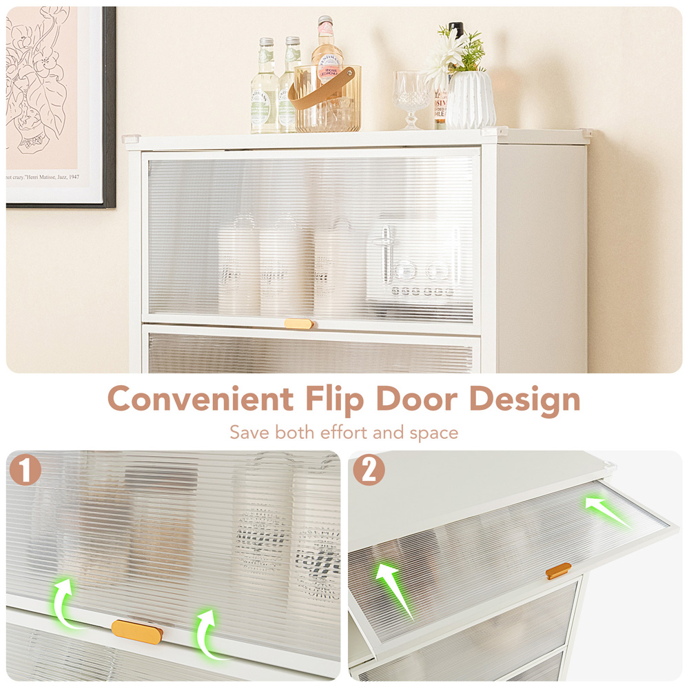 Costway 3 Shelf White Mobile Kitchen Rack Image 5