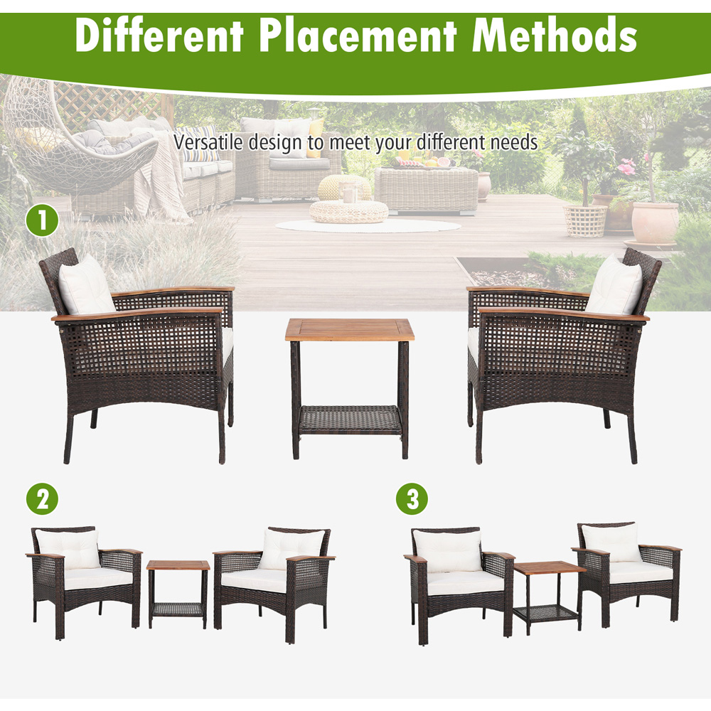 Costway 2 Seater PE Rattan Bistro Set Image 6