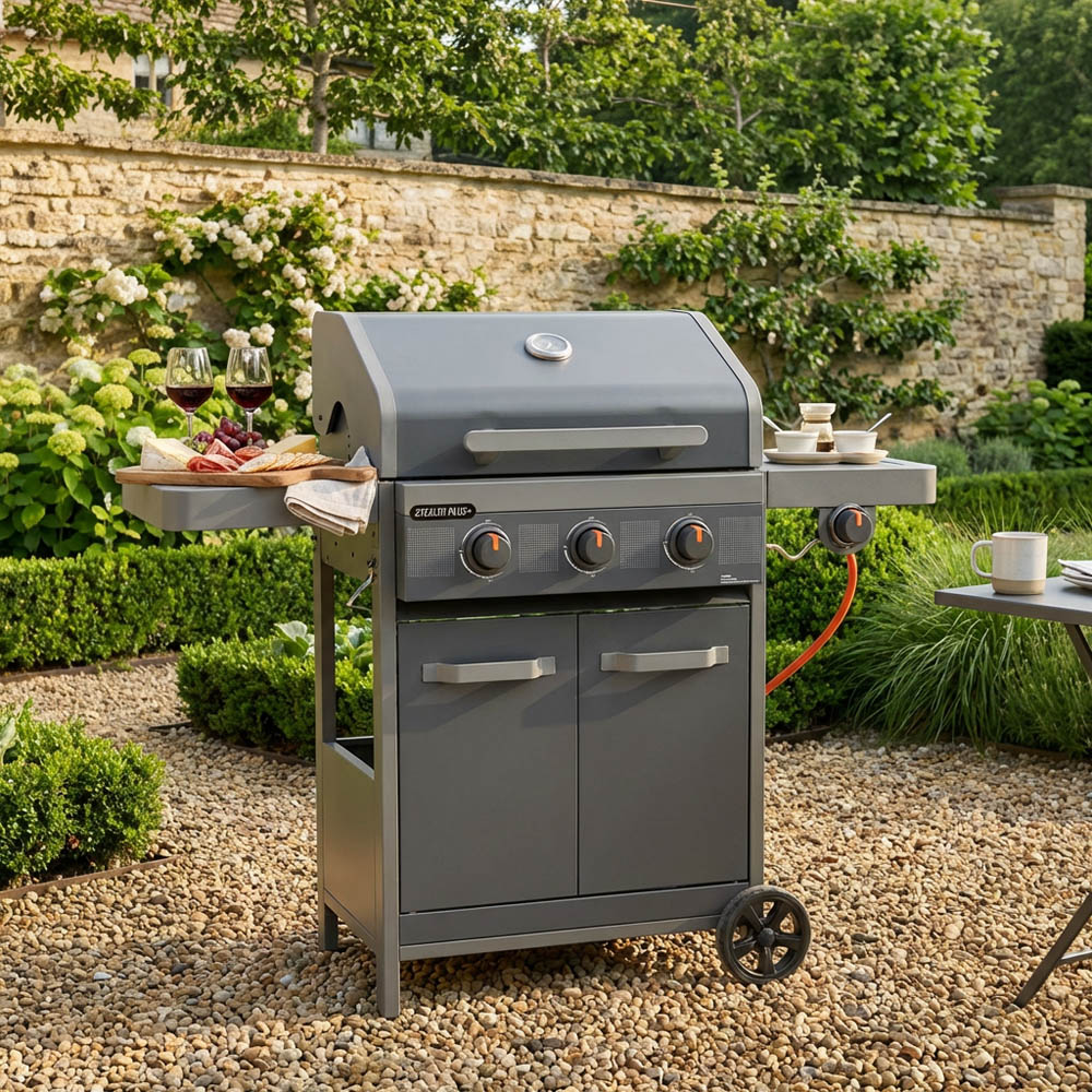 Arizona 3 Burner Gas BBQ with Side BurnerGrey Image 6