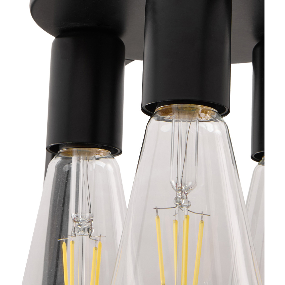 Living and Home 3 Light Black Geometric Metal E27 Ceiling Light Image 3