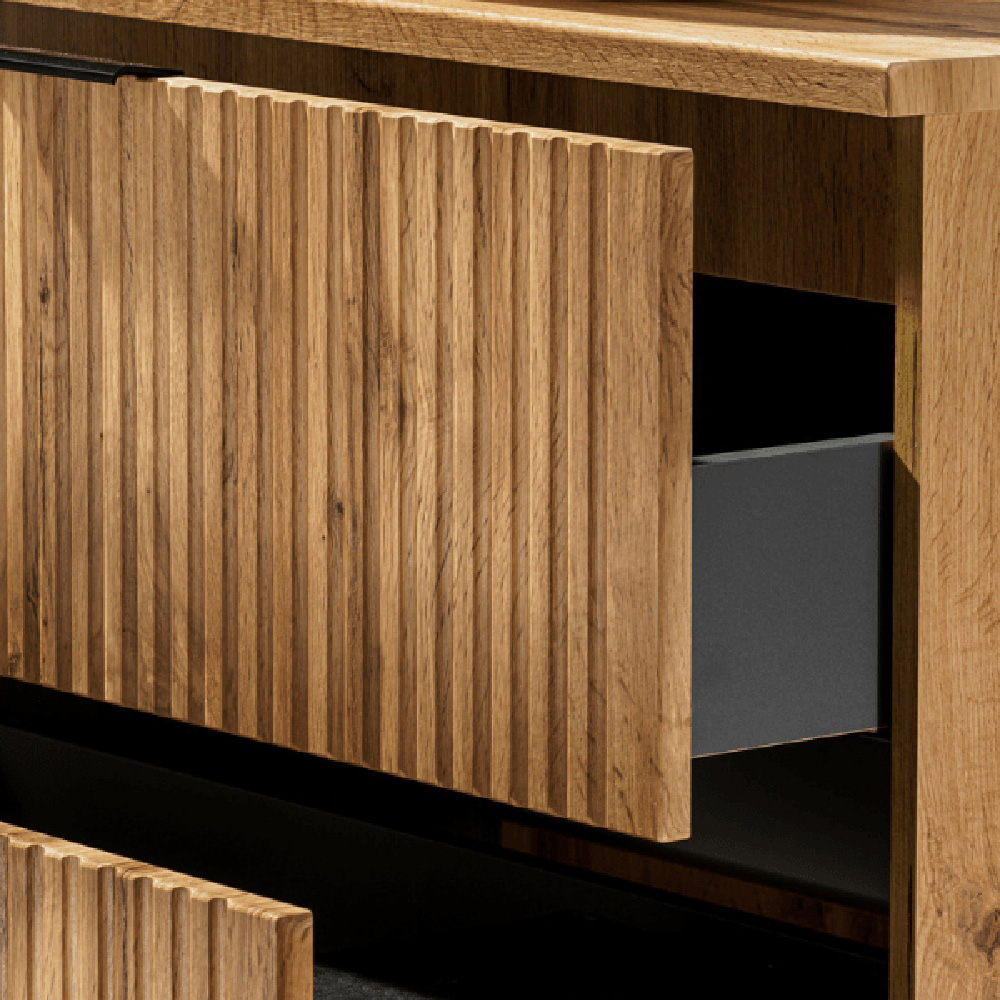 Impact Furniture Adel 4 Drawer Oak Wall Hung Countertop Double Vanity Unit 1200mm Image 6