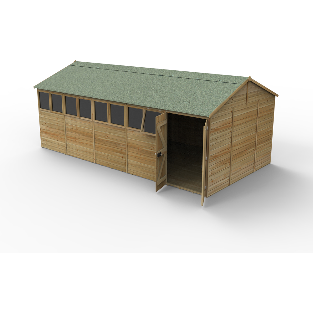 Forest Garden Timberdale 20 x 10ft Single Opening Tongue and Groove Reverse Apex Garden Shed Image 3