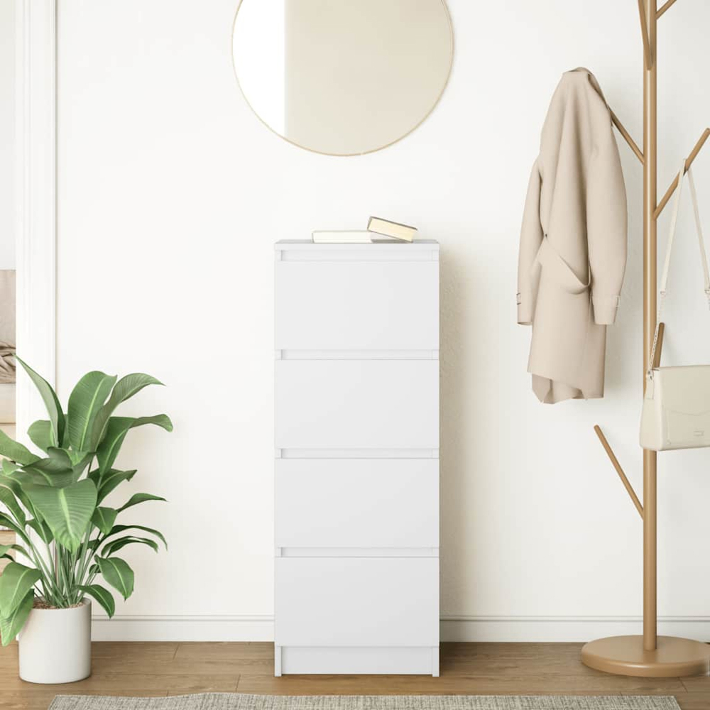 vidaXL 4 Drawer White Sideboard Image 9