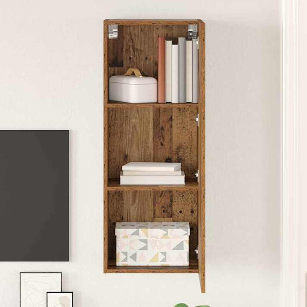 vidaXL Single Door Old Wood Wall Mounted Rectangular TV Cabinet Image 1
