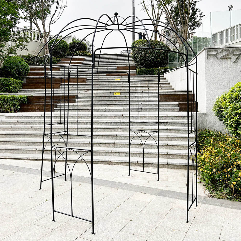 Eurotrade 7 x 7ft Bird Cage Shape Metal Garden Arbour Image 1