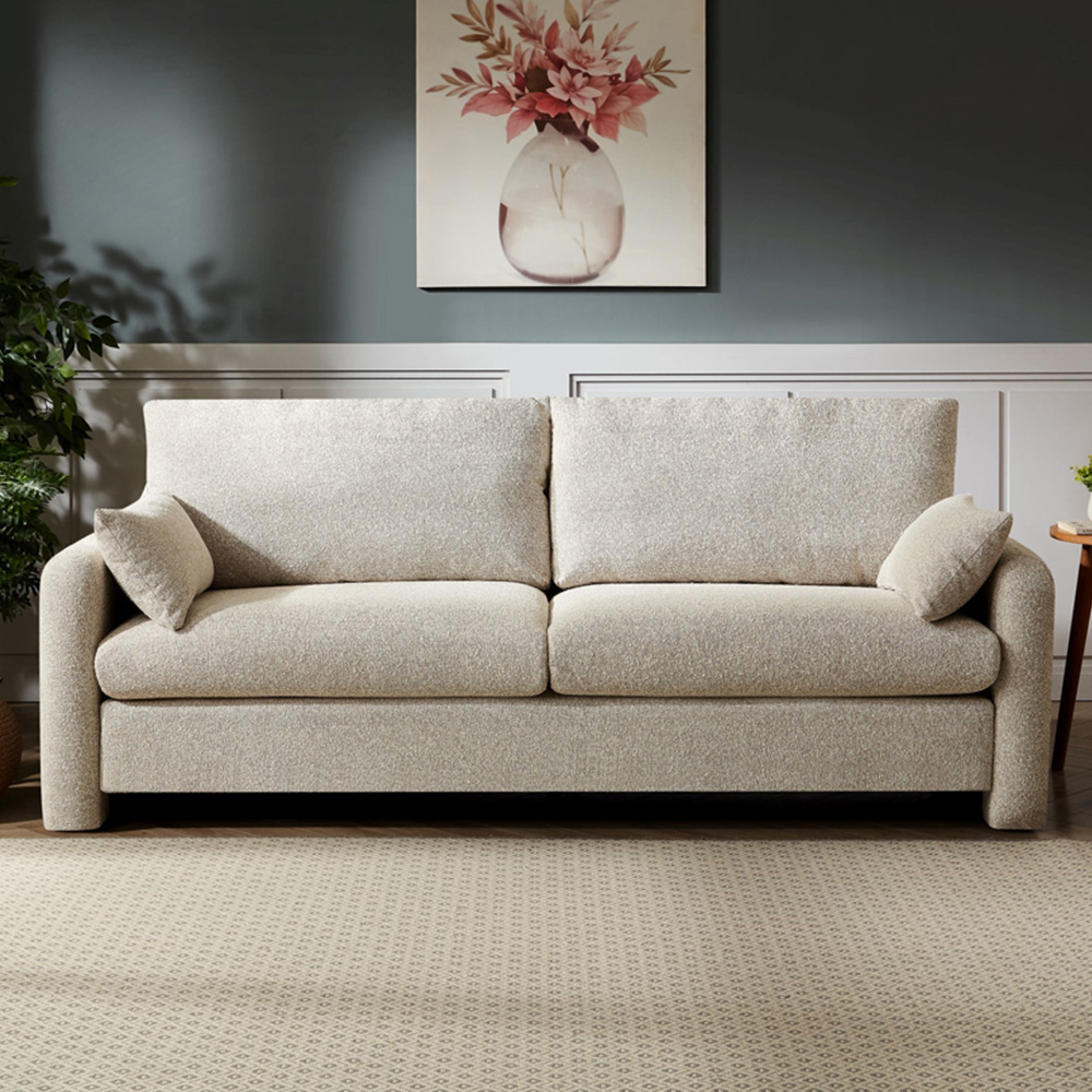 Artemis Home Shorewood 3 Seater Oatmeal Textured Fabric Sofa Image 1