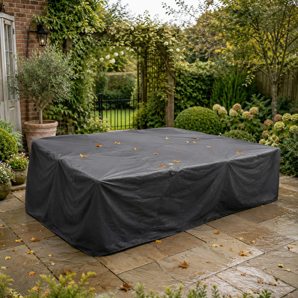 Direct Wicker Black Waterproof Rectangular Garden Furniture Cover 250 x 190 x 80cm Image 2
