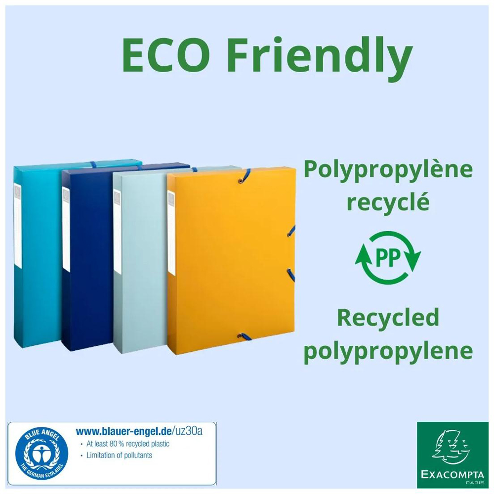 Exacompta BeeBlue A4 Assorted Colour Polypropylene Box File 8 Pack Image 9