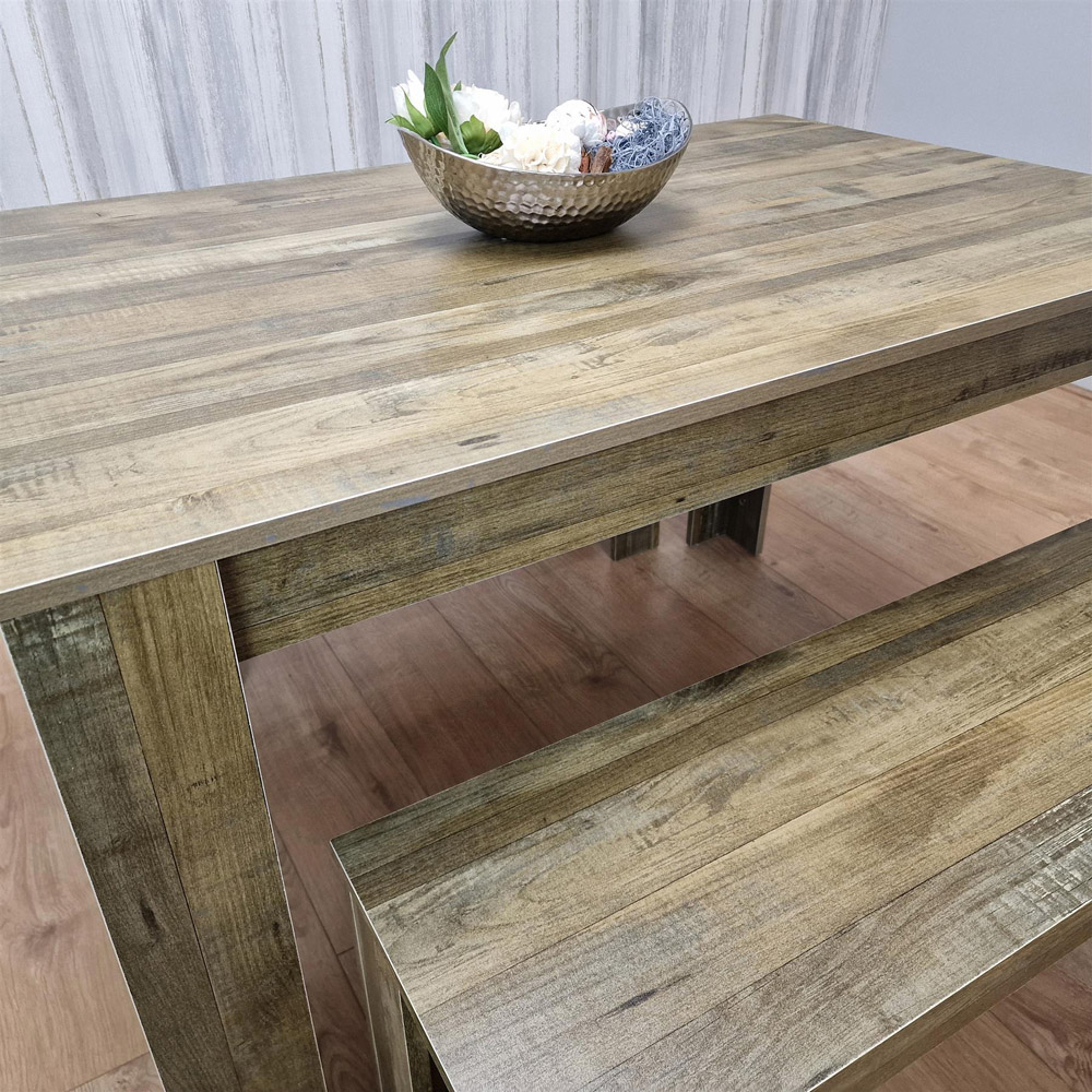 Portland 4 Seater Rustic Effect Dining Set Image 7