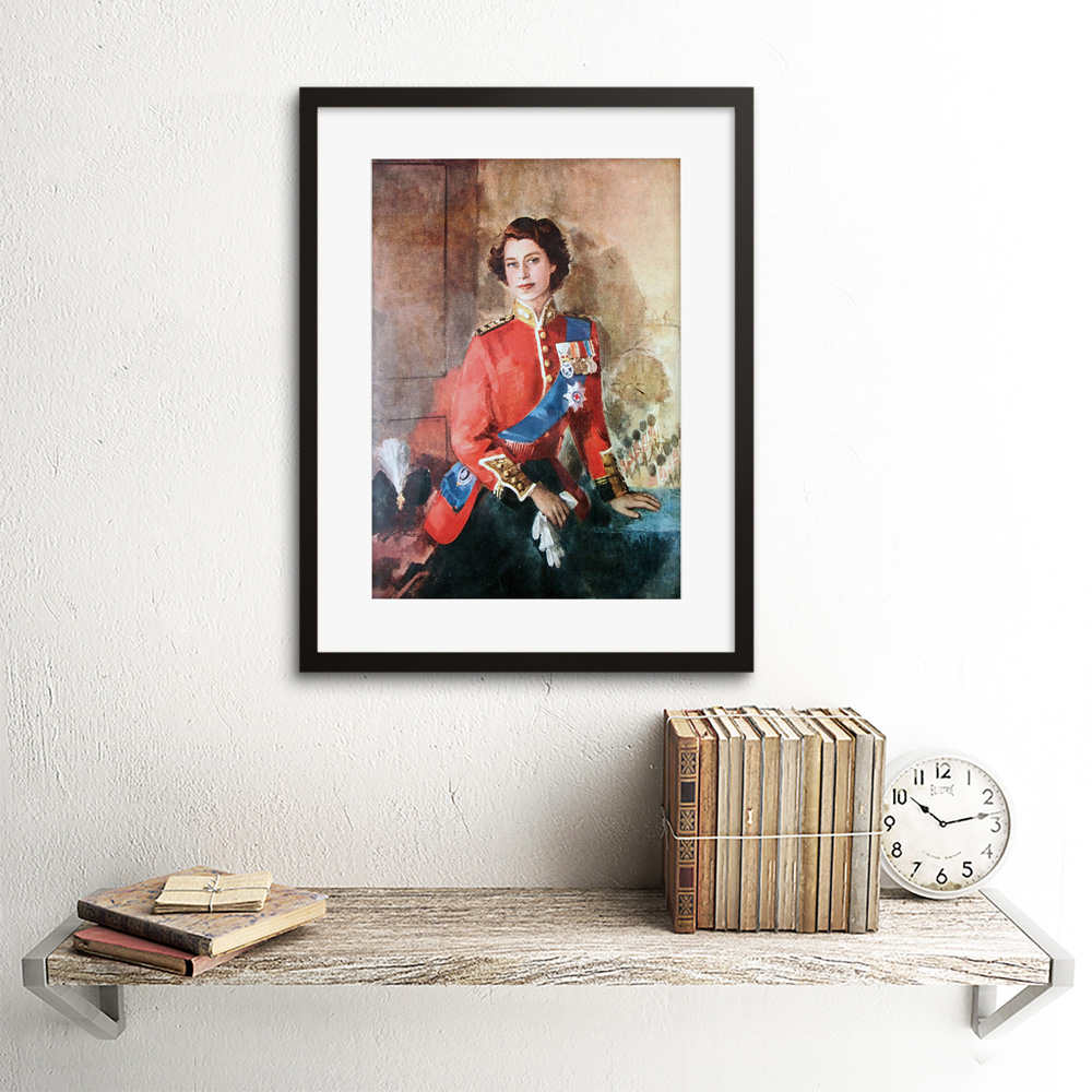 Wee Blue Coo England Queen Elizabeth II Painting Framed Wall Art Print 30 x 41cm Image 2