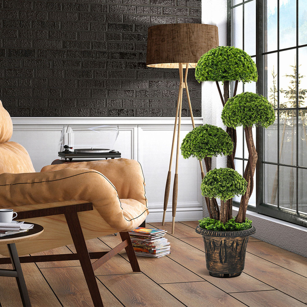 Costway Artificial Cypress Tree In Pot 3ft Image 2