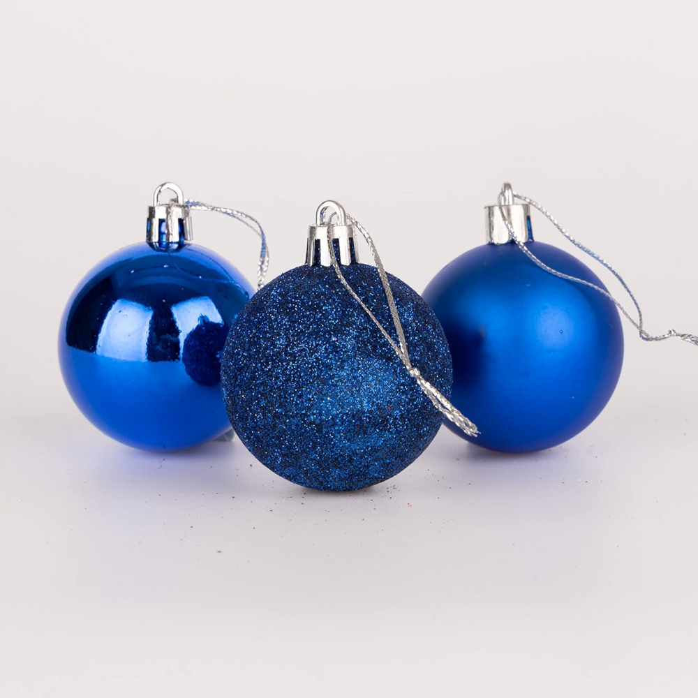 Shatchi 6cm Blue Shatterproof Christmas Baubles 18 Pack Image 4