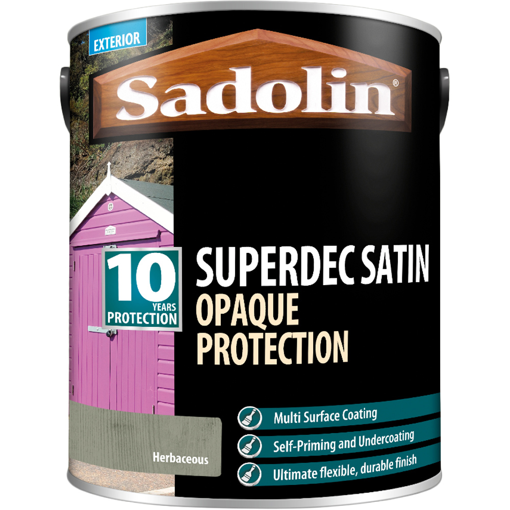 Sadolin Superdec 10 Year Herbaceous Satin Finish Exterior Woodstain 5L Image 2