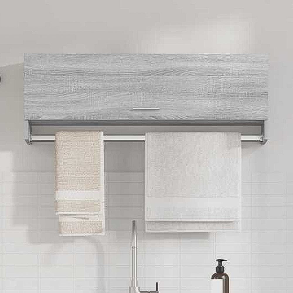 vidaXL Single Flap Door Grey Sonoma Wardrobe with Hanger Bar Image 1