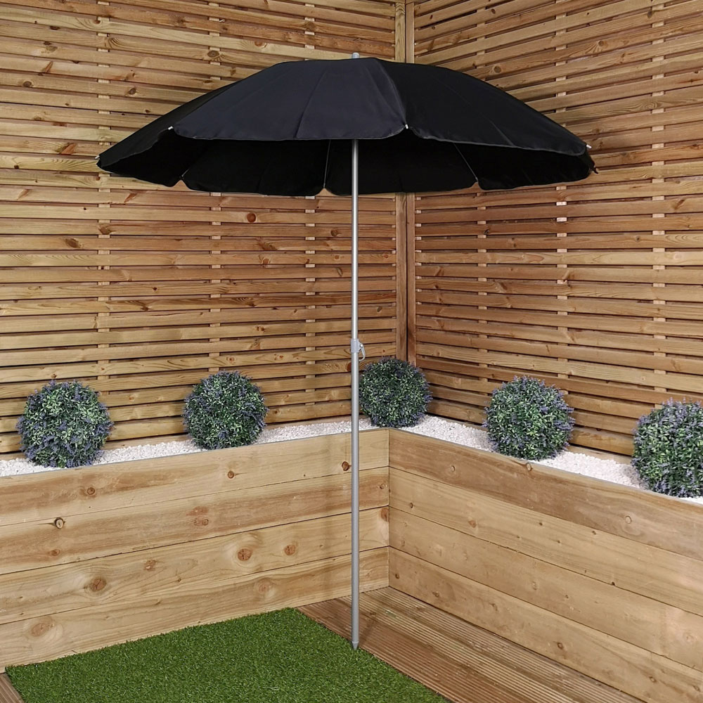 Samuel Alexander Lightweight Garden Parasol with Black Canopy 1.94m Image 2