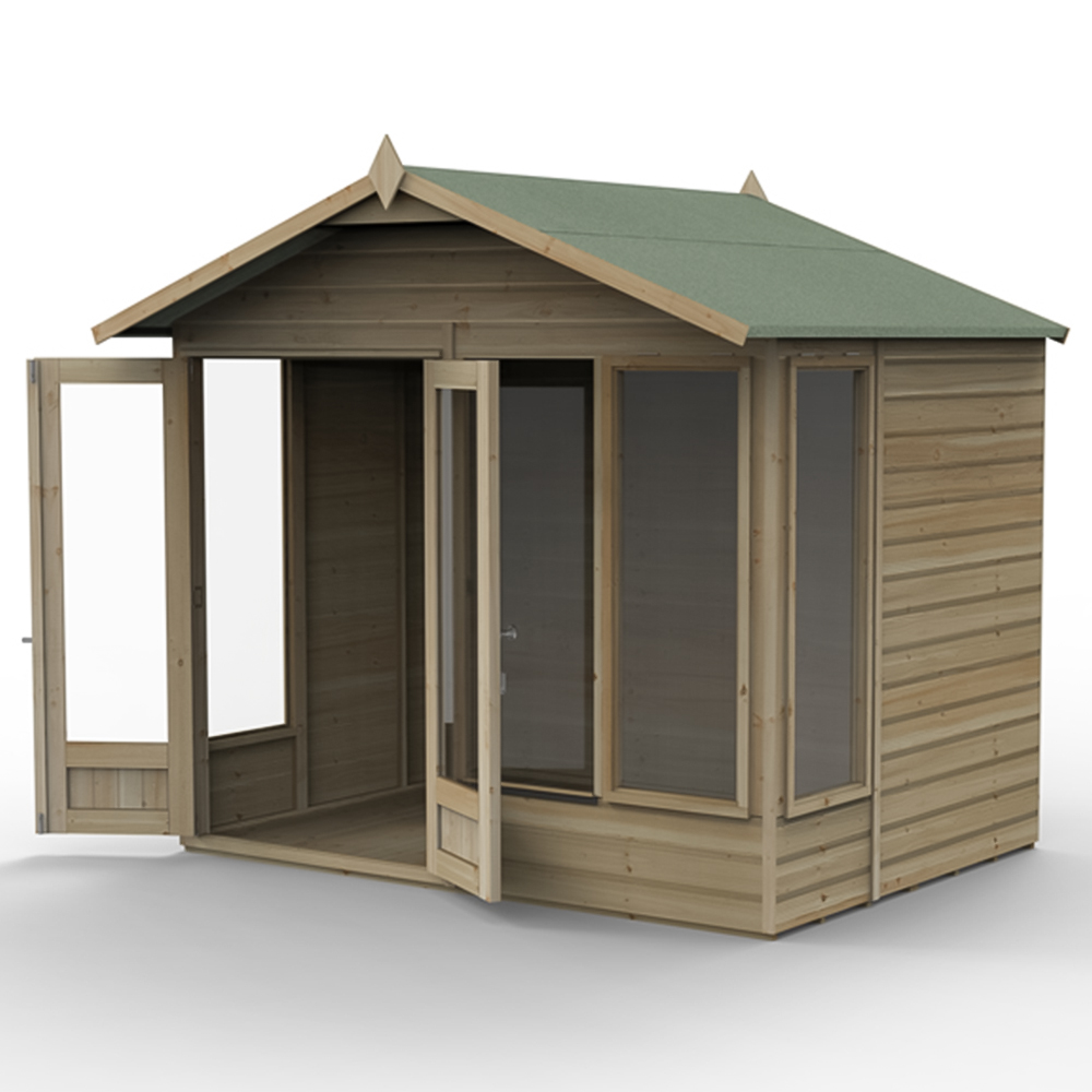 Forest Garden Beckwood 8 x 6ft 2 Opening Shiplap Apex Summerhouse Image 3