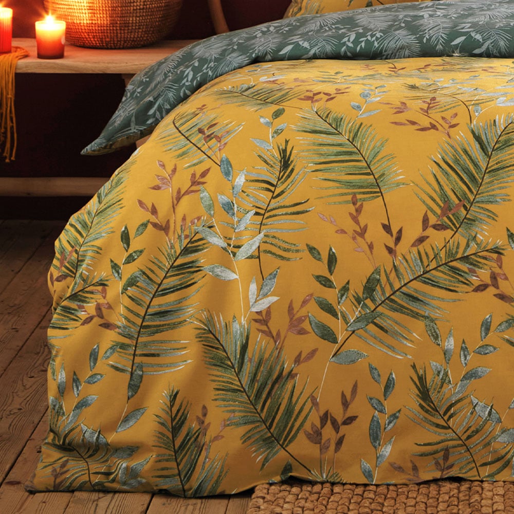 furn. Mazari Super King Mustard Duvet Set Image 3