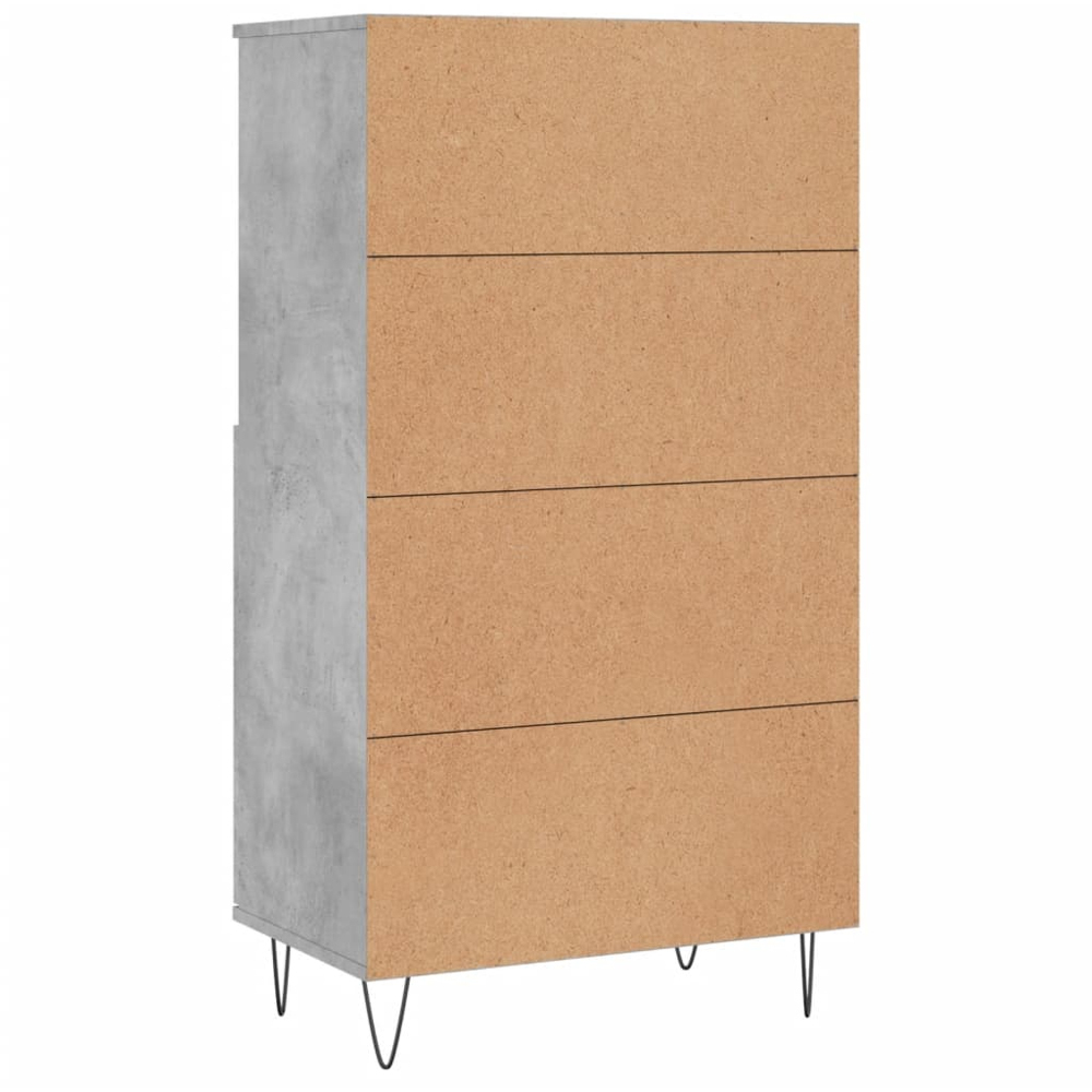 vidaXL 2 Door 2 Shelf Concrete Grey Highboard with Metal Legs Image 8