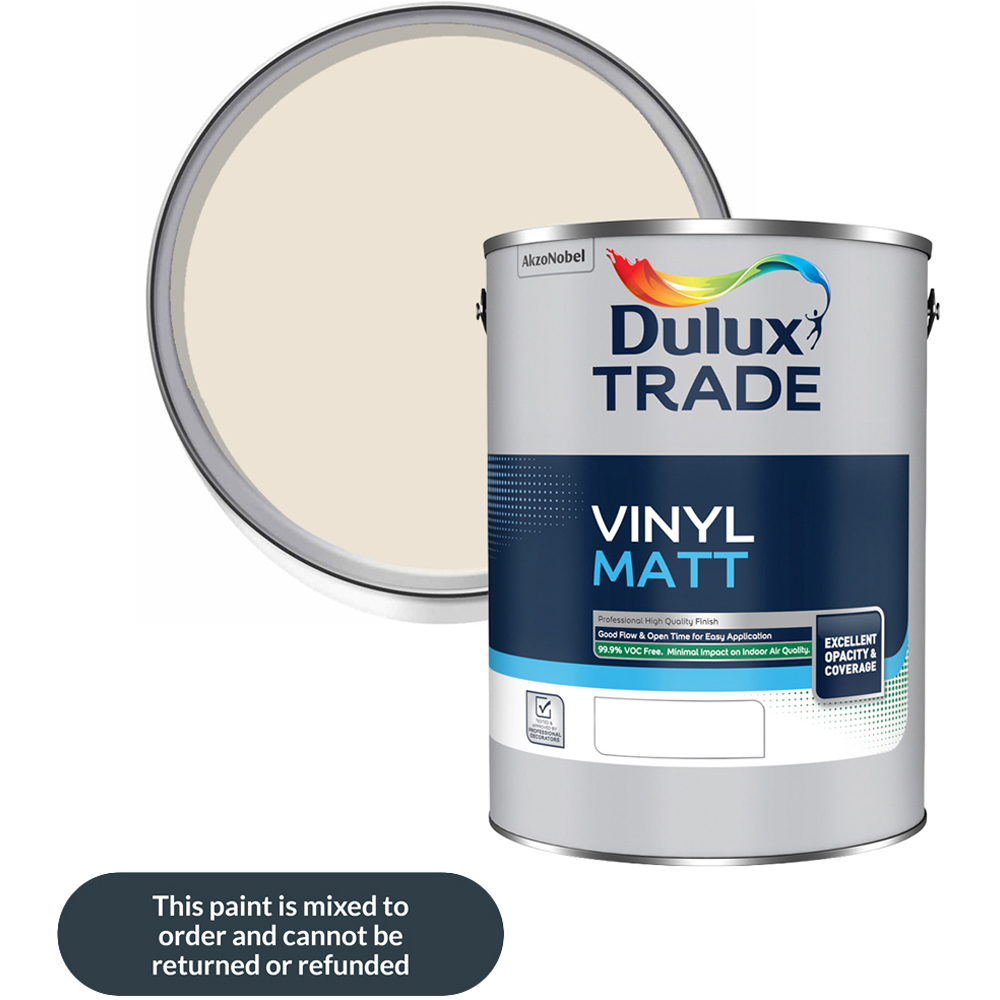 Dulux Trade Candle Cream Walls and Ceilings Vinyl Matt Paint 5L Image 1
