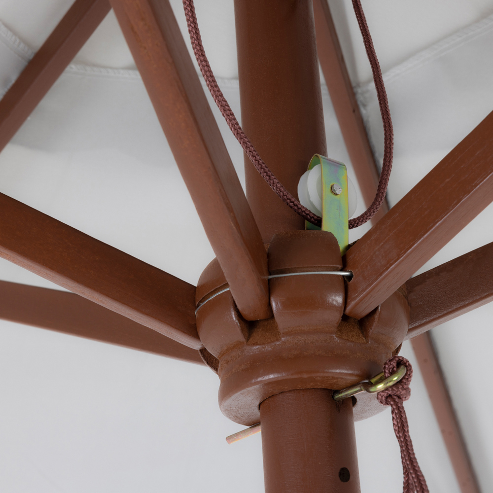 Charles Bentley Grey Wooden Parasol 2.4m Image 7