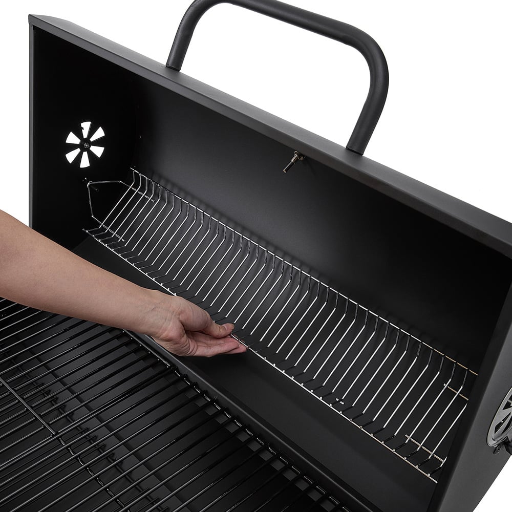 Living and Home Black Outdoor Garden Charcoal Grill with Wheels Image 6