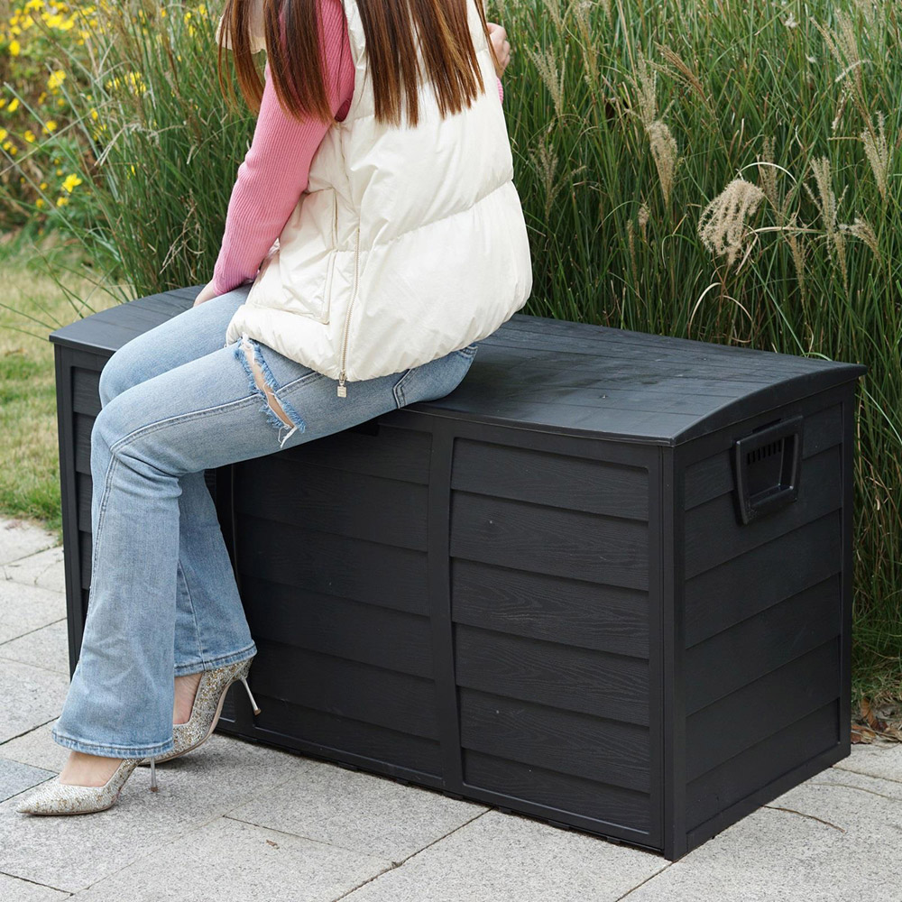 Gr8 Garden Black 300L Plastic Outdoor Storage Box Image 3