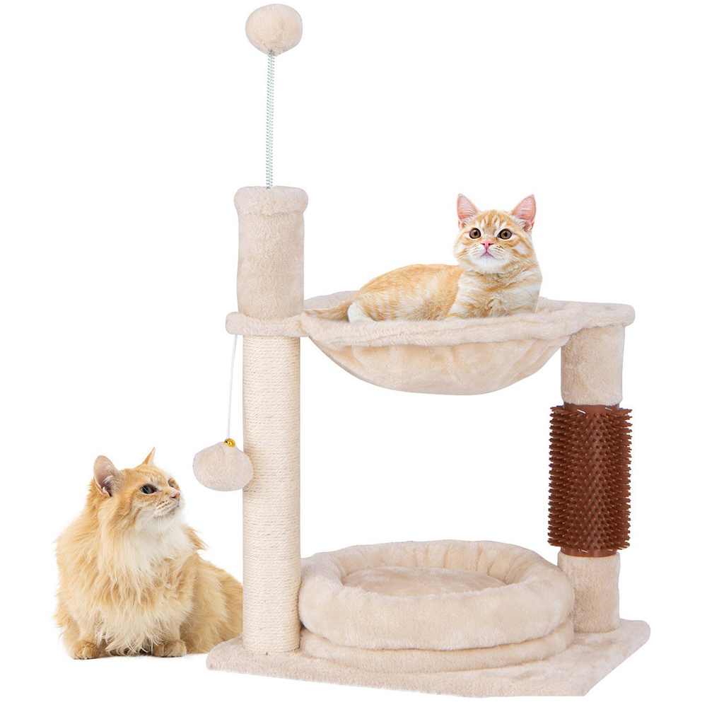 Costway Self Grooming Cat Tree with Scratching Posts Image 1