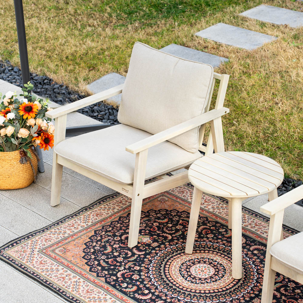 Direct Wicker 2 Seater Naturally Sanded Wooden Bistro Set Image 3