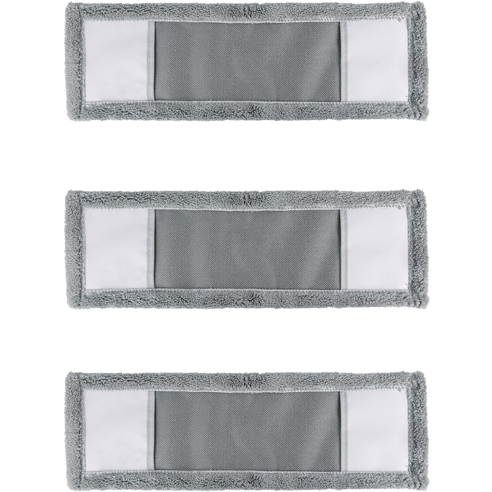 JVL Cleaning Grey Replacement Microfibre Mop Pad 3 Pack Image 1