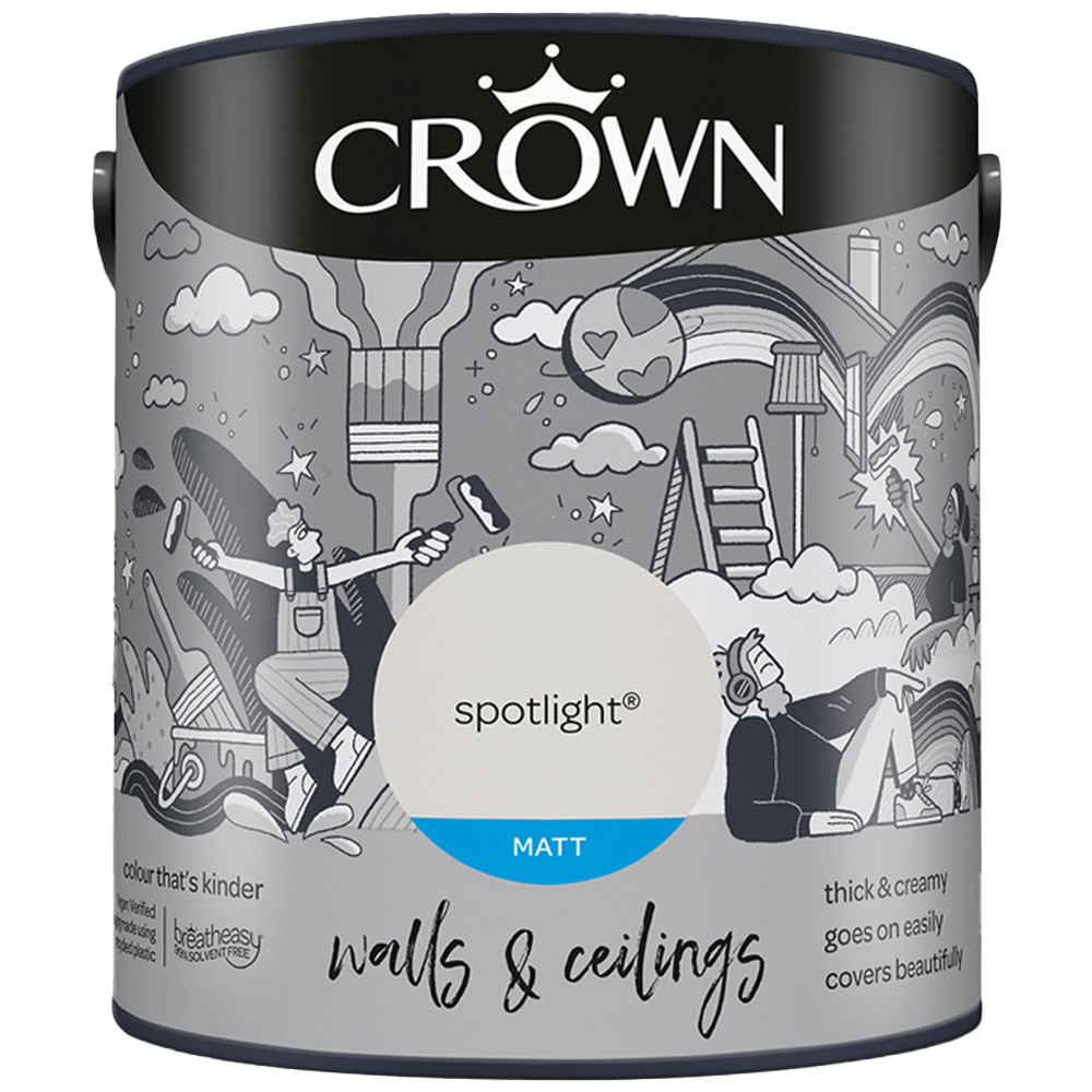 Crown Breatheasy Walls & Ceilings Spotlight Matt Emulsion Paint 2.5L Image 2